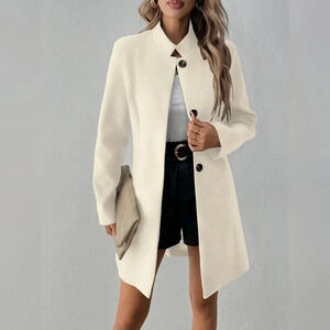 Single-Breasted Coat With Side Pockets